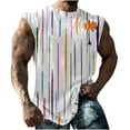 thumbnail image 1 of Tank Tops Men Graphic,Men's Tropical Print Tank Top, Stylish Workout Sleeveless Tee Shirt Casual Sports Tops Summer Muscle Vest Shirts, 1 of 6