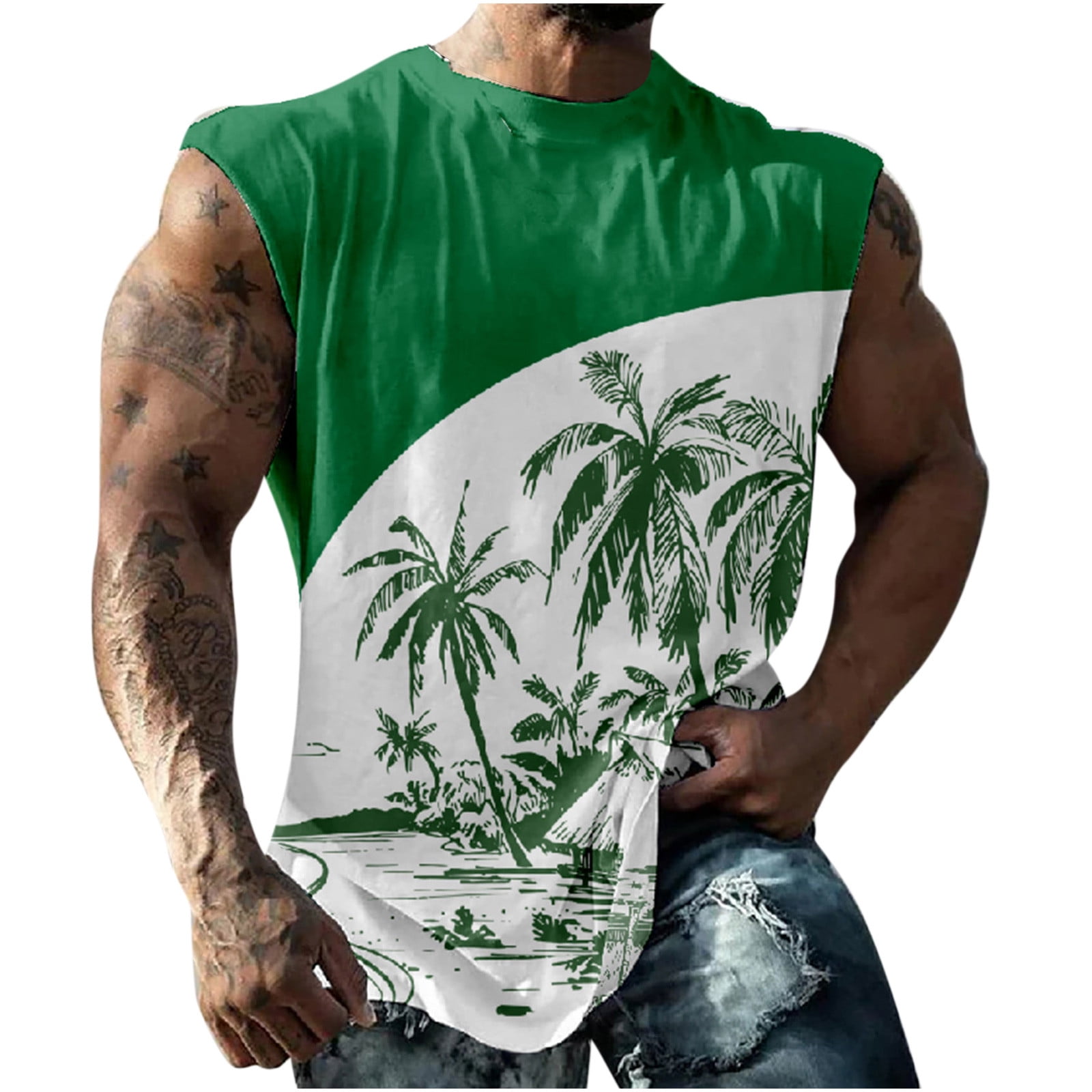 Tank Tops Men Graphic Vintage,Funny Print Graphic Tee Shirts Mens ...
