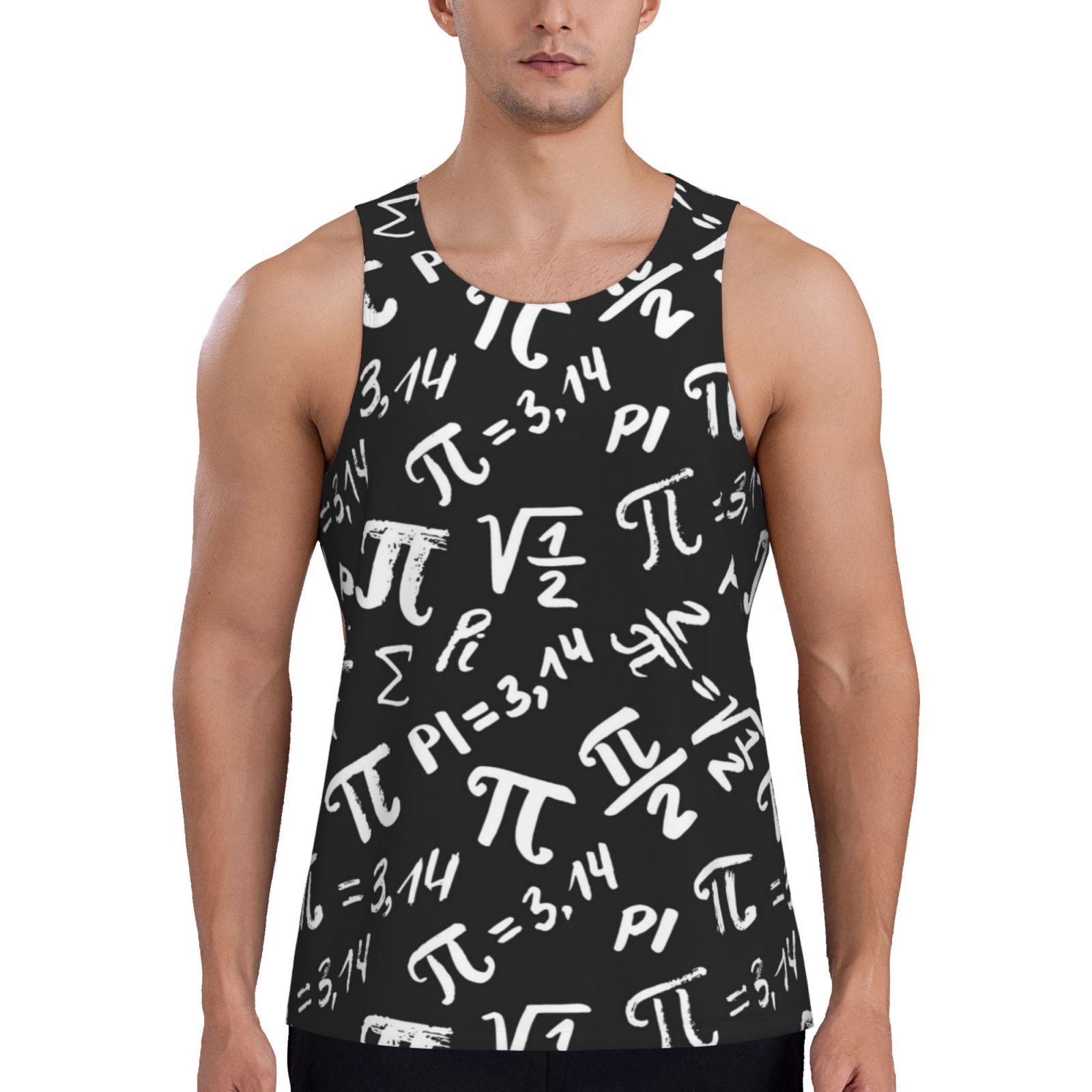 Muscle Man Math Tank Tops Men, Hilarious Math Symbol Print Gym Sports Workout Mens Tank ...