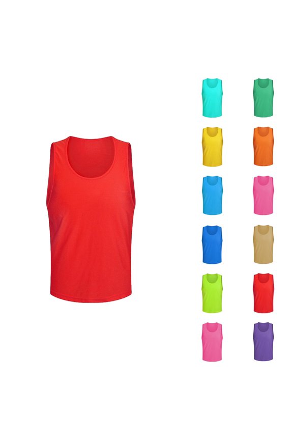 Tank Tops Men Lightweight Breathable Crewneck Pinnies Scrimmage Vests Soccer Pennies Sports