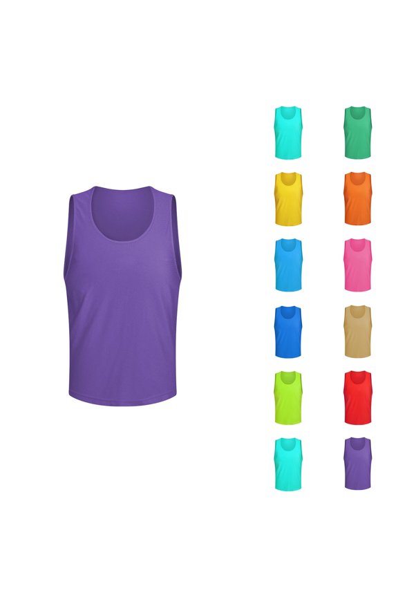 Tank Tops Men Lightweight Breathable Crewneck Pinnies Scrimmage Vests Soccer Pennies Sports