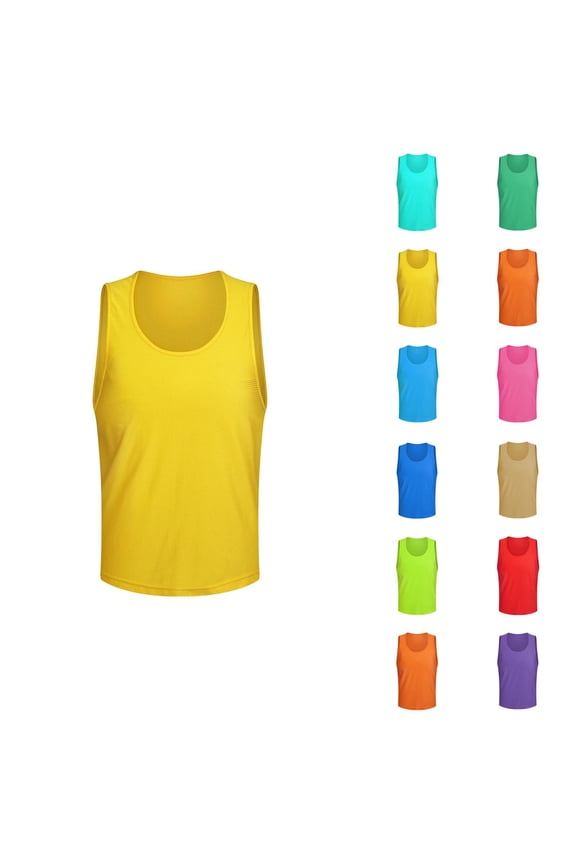 Tank Tops Men Lightweight Breathable Crewneck Pinnies Scrimmage Vests Soccer Pennies Sports Jersey