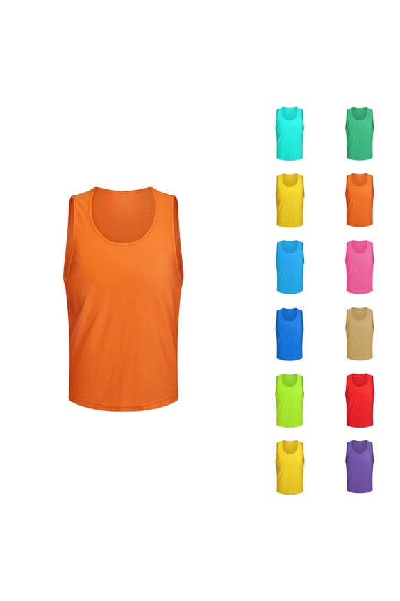 Tank Tops Men Lightweight Breathable Crewneck Pinnies Scrimmage Vests Soccer Pennies Sports