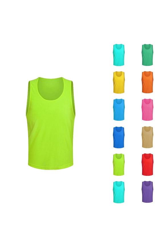 Tank Tops Men Lightweight Breathable Crewneck Pinnies Scrimmage Vests Soccer Pennies Sports