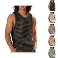 thumbnail image 1 of Tank Tops Men Lightweight Breathable Hollow out See through Crewneck Knitted Sleeveless Shirt Workout Gym Tanks, 1 of 6