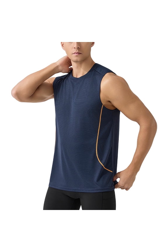 Tank Tops Men, Lightweight Sleeveless T-Shirt Solid Breathable Sports Training Vest for Running Workouts Gym Summer
