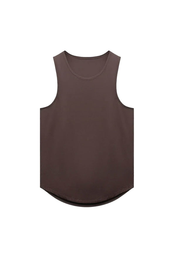 Tank Tops Men,Men's Solid Color Sports Fitness Training Basketball Vest,Mens Tank Top,Men's Tank Tops(Color:Brown,Size:3XL)