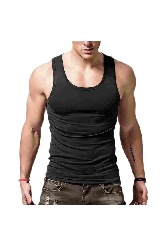 Tank Tops Men, Men's Stringer Tank Tops Cotton Vest Sleeveless Gym Workout Bodybuilding Fitness Muscle T Shirts