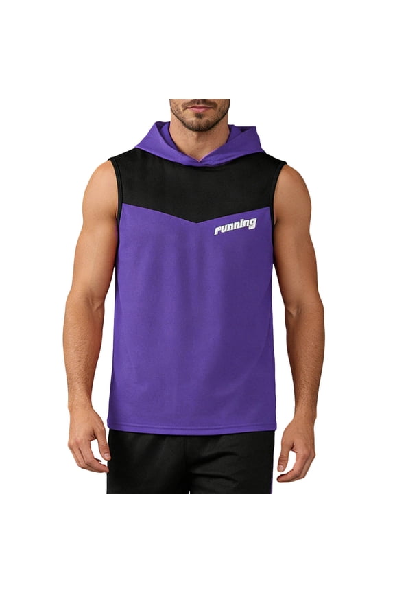 Tank Tops Men, Men's UPF 50+ Hooded Tank Top Sleeveless Hoodies Lightweight Casual Gym Workout Shirts Cooling Muscle Tee Shirt