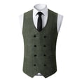 thumbnail image 1 of Tank Tops Men, Men's Vintage Slim Fit Double-Breasted Solid Suit Vest, 1 of 6