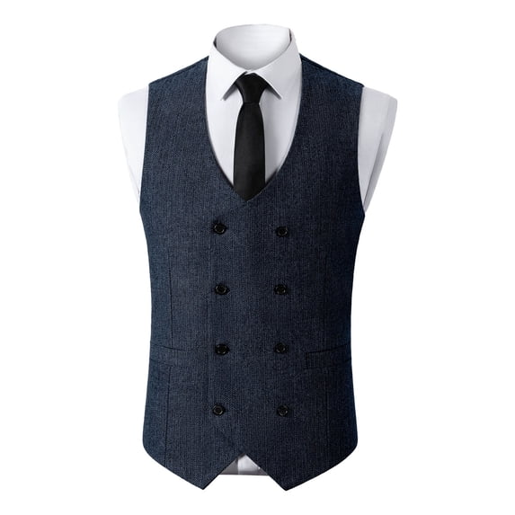 Tank Tops Men, Men's Vintage Slim Fit Double-Breasted Solid Suit Vest