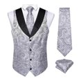 thumbnail image 1 of Tank Tops Men, Mens Paisley Suit Vest Silk Jacquard Waistcoat and Necktie Set Formal Shawl Collar Dress Vest 7PCS for Wedding Party, 1 of 6