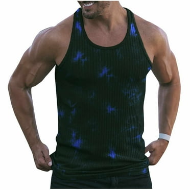 Tank Tops for Men Plus Size Sleeveless Tank Tops Summer Beach Solid Color Loose Crew Neck Vest Casual Baggy Classic-Fit Male Fitness Sportswear Gym Tee Top 2024 Sale