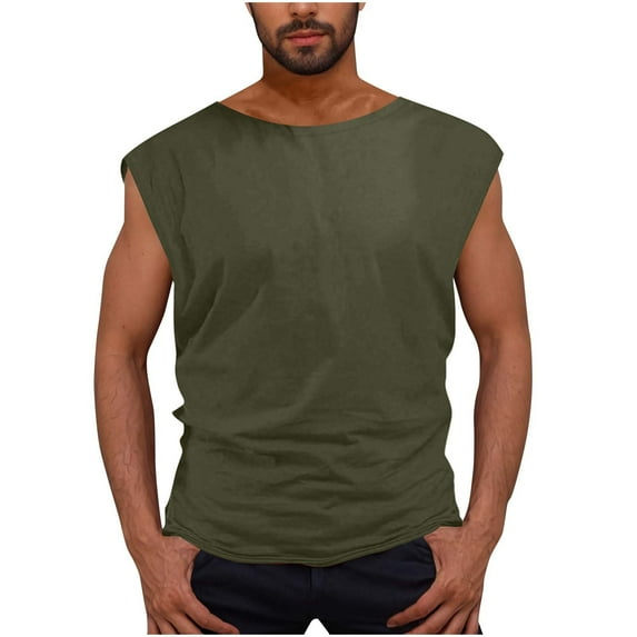 Tank Tops Men Qiggri Men Leisure Versatile Loose And Comfortable Solid Color Thin Style Sleeveless T-shirt Sleeveless Shirts For Men
