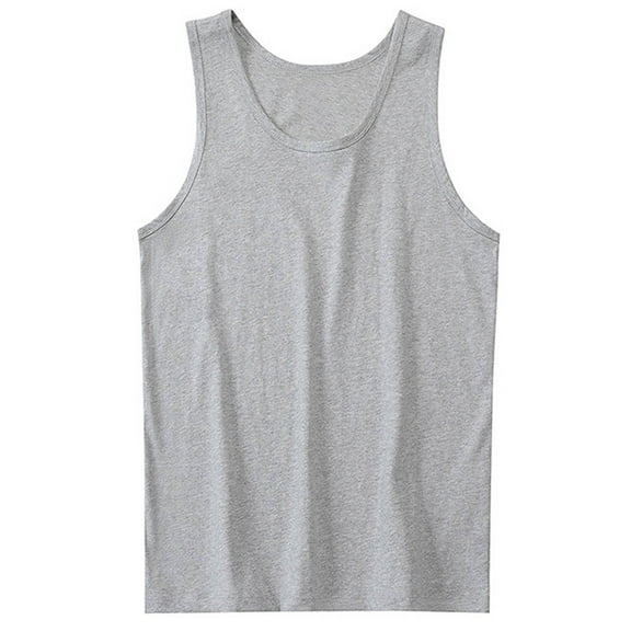 Tank Tops Men Qiggri Men's Fashion Comfy Solid Short Sleeve Round-Neck Regular Pullover Tank Top