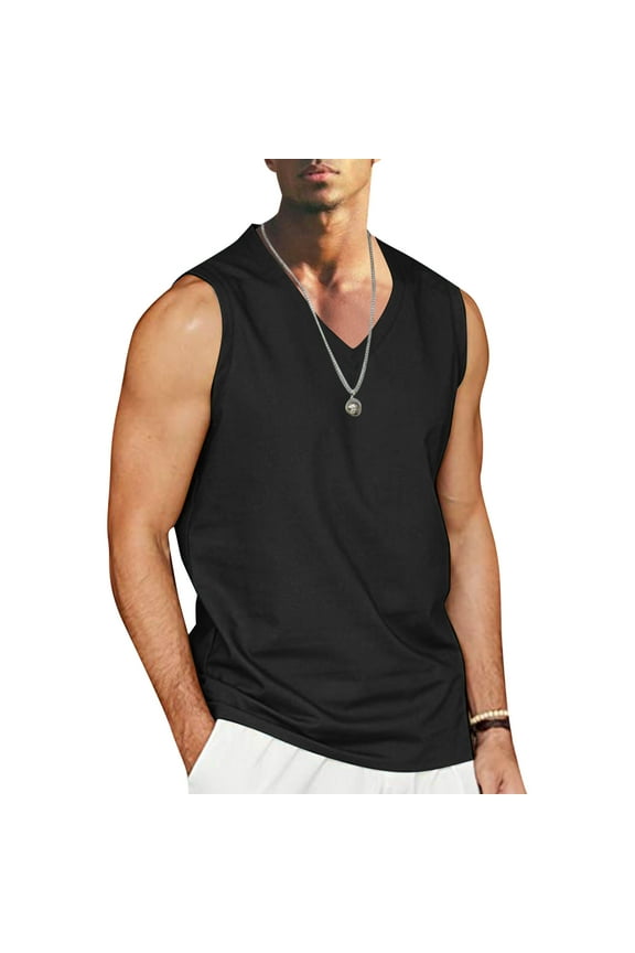 Tank Tops Men Qiggri Men's Workout Tank Tops Gym Sleeveless Shirts V-Neck Bodybuilding Muscle Tee Shirt Workout Tank Tops For Men