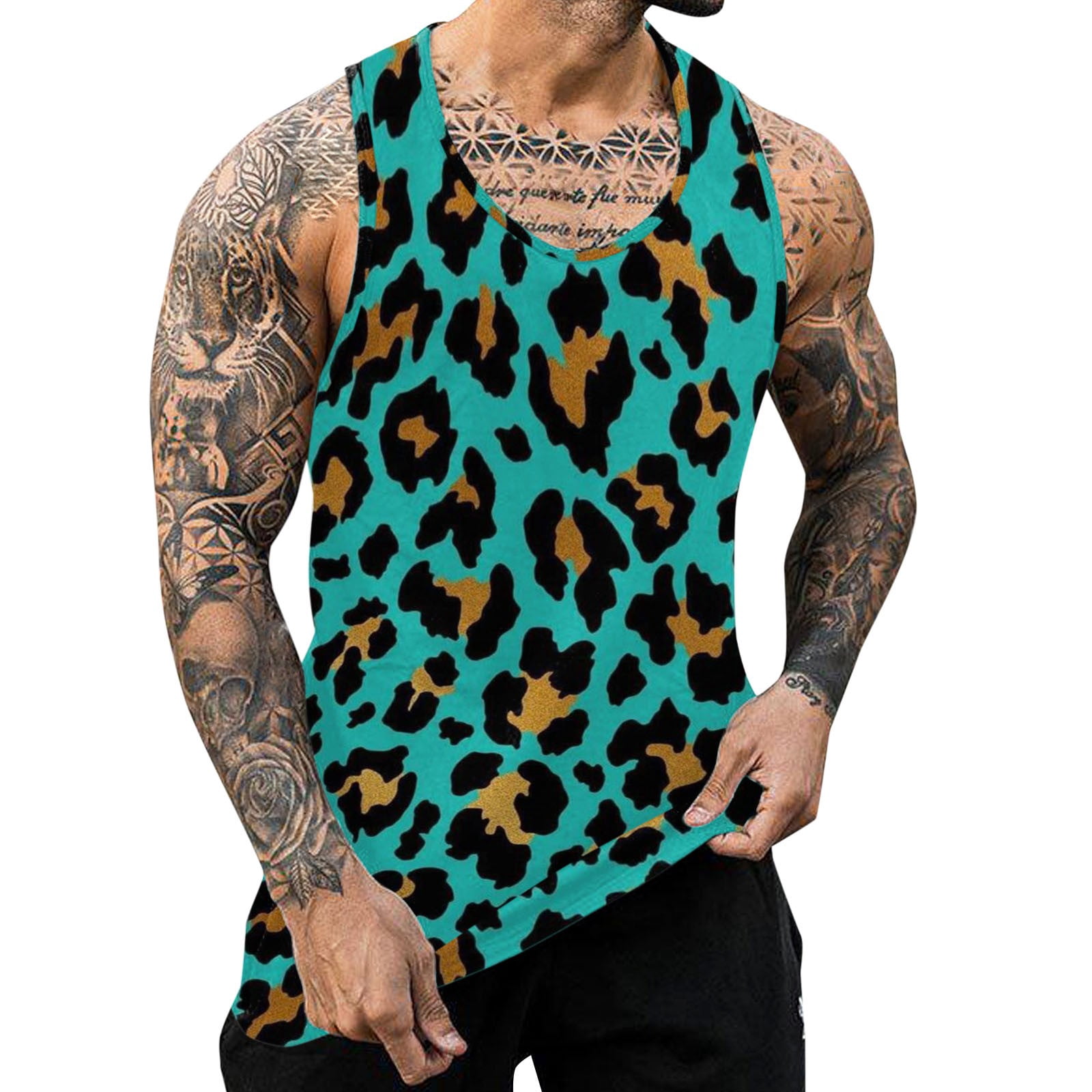 animal print tank top men
