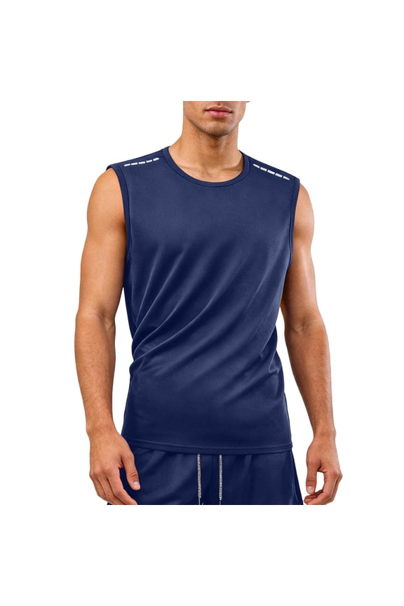 Tank Tops Men, Sleeveless Muscle Shirts for Men Crewneck Workout Tank Top Casual Stylish Breathable Athletic Shirt Stretchy Gym Clothes