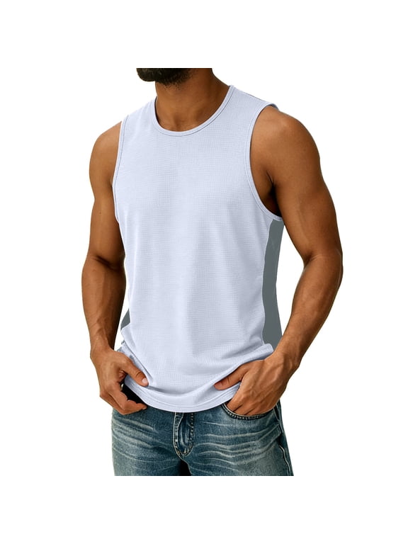 Tank Tops Men, Sleeveless Tank Tops Workout Muscle Gym Ribbed Shirt Athletic Bodybuilding T Shirts