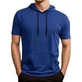thumbnail image 1 of Tank Tops for Men Summer Gym Sleeveless Shirts Workout Style Men's Hooded Pocket T Shirt For Outdoor Activities Summer Basketball Training Shirt With Drawstring Design Casual Sportswear, 1 of 4