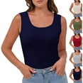 thumbnail image 1 of Tank Tops Tank Tops for Women Tank Tops Women's Fashion Summer V Neck Leisure Three-quarter Sleeve Solid Army Green XXL, 1 of 8