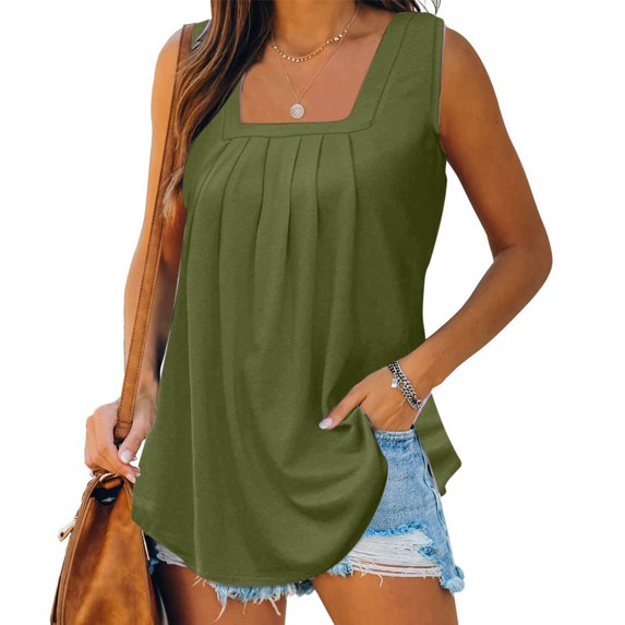 Tank Tops for Women 2025 Summer V Neck Sleeveless Basic Tanks Loose Fit Flowy Shirts Casual Vacation Beach Blouses, Limited Time Offer, Under 10 Dollars