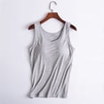 thumbnail image 1 of Tank Tops for Women under $5 Plus Size Sawvnm Ladies Camisole With Chest Pad No Steel Rings Bottom Underwear Yoga Sports Tank Tops for Women Gray XXXL, 1 of 8