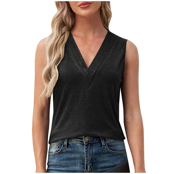 Tank Tops for Women Tbopshirt Summer Tops for Women,Plus Size T Shirts,Women's Sleeveless Solid Color Basics Crewneck Casual Top Pullover T-shirt,Short Sleeve Blouses