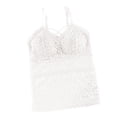 thumbnail image 1 of Tank Tops for Women,Fashion Sleeveless Floral Lace Padded Bralette Camisole Top with Spaghetti Straps for Elegant Layering,Camisole Tops for Women,White,One Size, 1 of 3