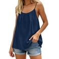 thumbnail image 1 of Tank Tops for Women Oversized Cotton Linen Adjustable Spaghetti Strap Backless Bohos Camisole Tanks Summer Casual Solid Loose Comfy Beach Vacation Sleeveless Cami Shirt Top, 1 of 5