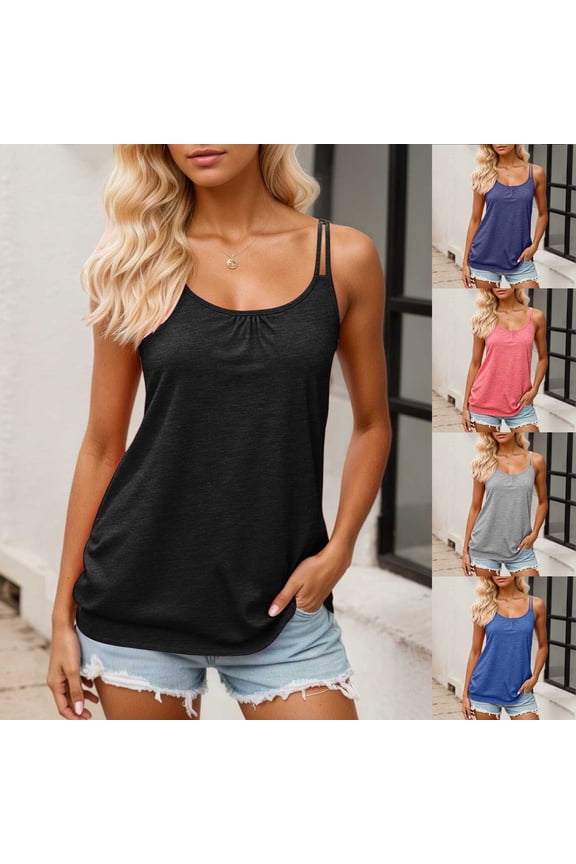 Tank Tops for Women Racerback Sleeveless Summer Athletic Tank Tops Scoop Neck Basic Undershirt Tennis Yoga Athletic Running Shirts Lightweight Gym Clothes