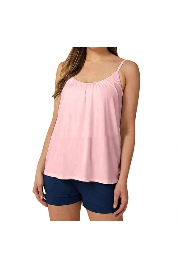 Tank Tops for Women Shelf Bra Camisoles Adjustable Spaghetti Strap Tank Tops Basic Layer Casual Summer Shirt Bullseye Top Chirpy Top T Shirts Printing Deep V