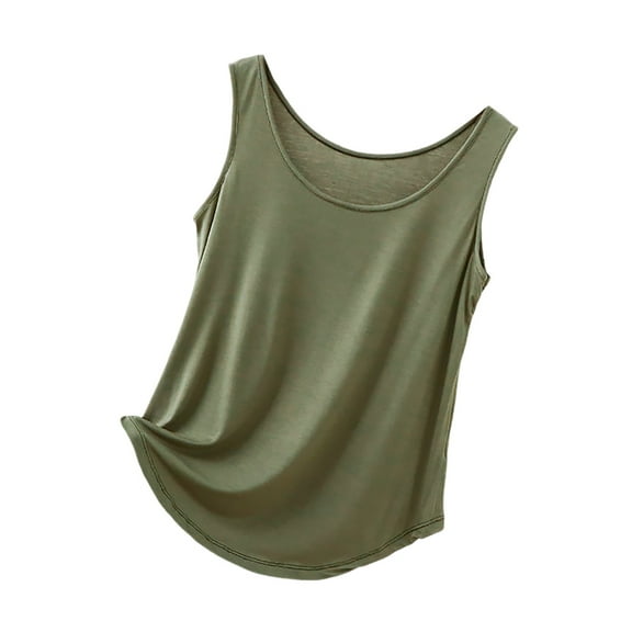 Tank Tops for Women,Stretchy Soft Round Neck Camisole Tank Top Basic Layering Piece for Casual Home and Leisure Wear Comfort,Camisole Tops for Women,Army Green,6XL