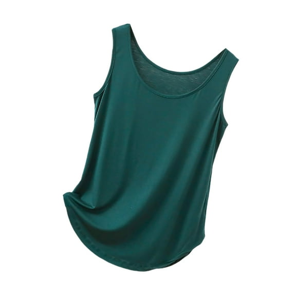 Tank Tops for Women,Stretchy Soft Round Neck Camisole Tank Top Basic Layering Piece for Casual Home and Leisure Wear Comfort,Camisole Tops for Women,Dark Green,5XL