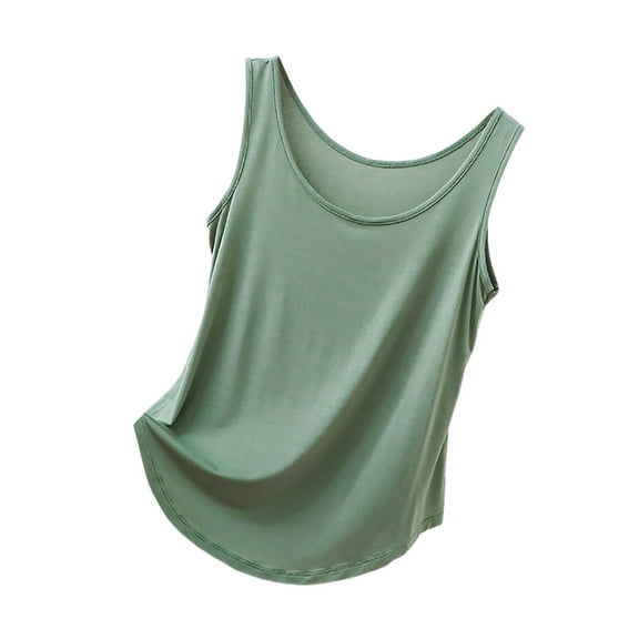 Tank Tops for Women,Stretchy Soft Round Neck Camisole Tank Top Basic Layering Piece for Casual Home and Leisure Wear Comfort,Camisole Tops for Women,Green,2XL