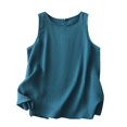 thumbnail image 1 of Tank Tops For Women Summer New Retro Vest Literary Sleeveless Inner Sleeveless Round Neck Pullover Temperament Solid Color Top Vest Suspender Strap Camisole Tops For Women, 1 of 7