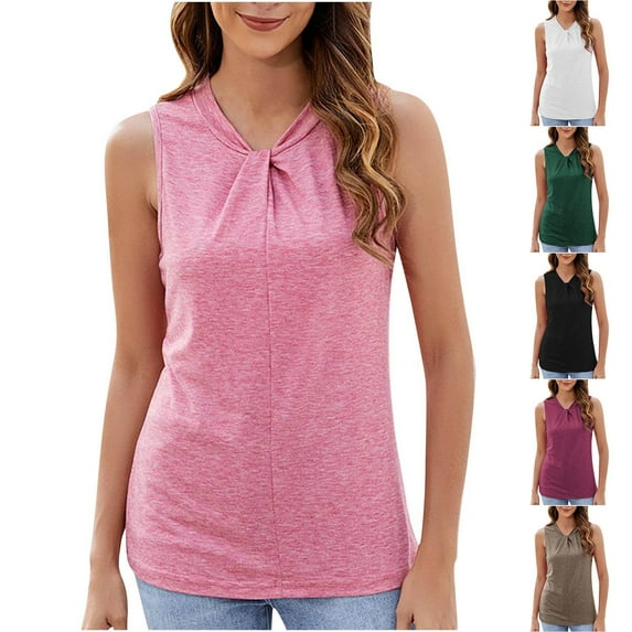 Tank Tops Women Tank Top Women Workout Tops for Women Women's Kink Solid Color Pullover Sleeveless Casual Fashion Black XXL