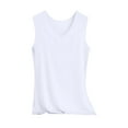 thumbnail image 1 of Tank Tops for Women,V Neck Silk Camisole Tank Top Soft Stretchy Breathable Comfortable Loungewear For Home Casual Layering Basic Piece,Camisole Tops for Women,White,4XL, 1 of 5