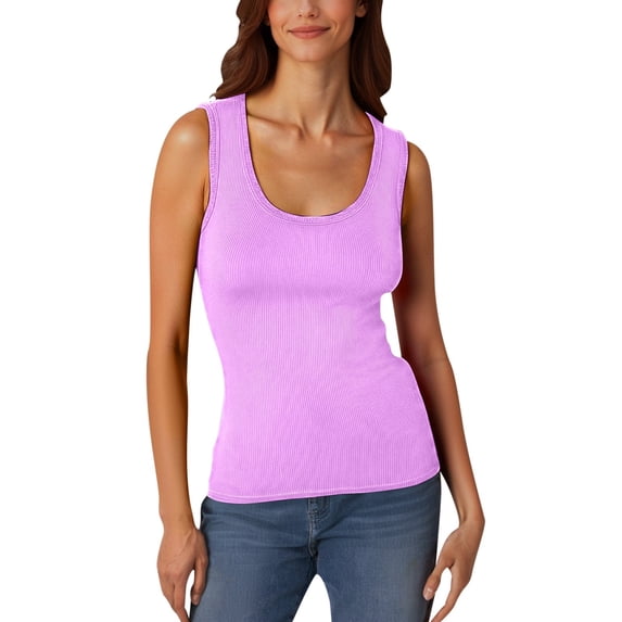 Tank Tops for Women Workout Quality Solid Color Summer Tank Tops Spaghetti Strap Breathable Round Neck Sleeveless Shirts Camisole Vest Flowy Tops Clothes Spring Outfits 2026