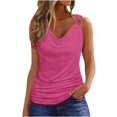 thumbnail image 1 of Tank Tops for Women Workout Soft Solid Color Womens Summer Tank Tops Spaghetti Strap Fitted Round Neck Sleeveless Shirts Camisole Vest Ruched Tee Shirts Basic Outfits Clothes, 1 of 7