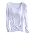 thumbnail image 1 of Tank Tops Women t Shirts for Women Loose Fit Women's T-Shirts Thermal Long Sleeve Shaping Tops with Chest Pad Lightweight Velvet Pajamas for Autumn and Winter Comfort, 1 of 5