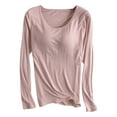 thumbnail image 1 of Tank Tops Women t Shirts for Women Loose Fit Women's T-Shirts Thermal Long Sleeve Shaping Tops with Chest Pad Lightweight Velvet Pajamas for Autumn and Winter Comfort, 1 of 5