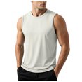 thumbnail image 1 of Tank Tops for Men Ice Silk Mesh Quick Dry Plus Size Summer, Breathable Sleeveless Undershirt for Workout Muscle Gym Athletic, Grey L, 1 of 4