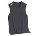 thumbnail image 1 of Tank Tops for Men Ice Silk Mesh Quick Dry Summer, Breathable Soft Sleeveless Undershirt for Workout Muscle Gym Athletic, Grey 4XL, 1 of 8
