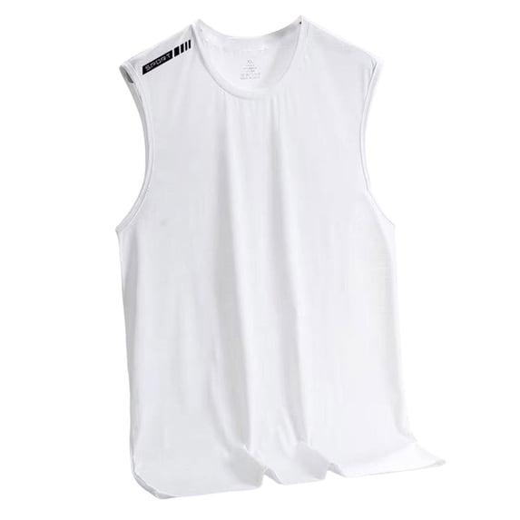 Tank Tops for Men Ice Silk Mesh Quick Dry Summer, Breathable Soft Sleeveless Undershirt for Workout Muscle Gym Athletic, White 3XL