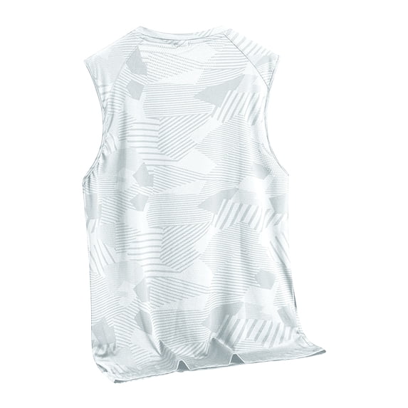 Tank Tops for Men Ice Silk Quick Dry Plus Size Summer, Breathable Sleeveless Undershirt for Workout Muscle Gym Athletic, White 3XL