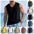 thumbnail image 1 of Tank Tops for Men Trendy Casual Sleeveless V Neck Tank Top Summer Wide Shoulder Strap Sports Running Basketball Regular Fit Vest Black L, 1 of 8
