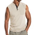thumbnail image 1 of Tank Tops for Men with Pocket Sleeveless Button Crewneck T Shirts Mens Casual Solid Pullover Loungewear Athletic Workout Undershirts Tees, 1 of 4