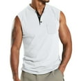 thumbnail image 1 of Tank Tops for Men with Pocket Sleeveless Button Crewneck T Shirts Mens Casual Solid Pullover Loungewear Athletic Workout Undershirts Tees, 1 of 4