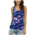 thumbnail image 1 of Tank Tops for Women 1PC Set Camouflage O Neck Wild Fashion Going Out Tops for Women, 1 of 4